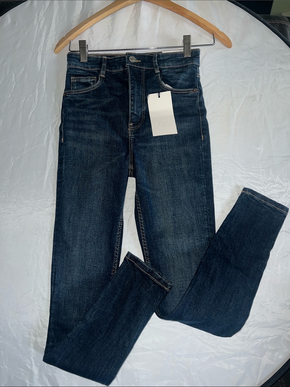 Zara Women Dark Blue Skinny Jeans